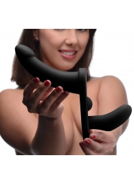 Черный вибрострапон Double Take 10X Double Penetration Vibrating Strap-on Harness - XR Brands - купить с доставкой в Армавире
