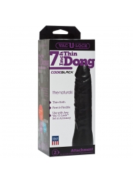 Насадка-фаллоимитатор для страпон-систем Vac-U-Lock CodeBlack 7 Inch Thin Dong - 18,3 см. - Doc Johnson - купить с доставкой в Армавире