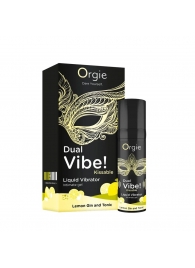 Съедобный жидкий вибратор Dual Vibe! со вкусом лимонного джина с тоником - 15 мл. - ORGIE - купить с доставкой в Армавире