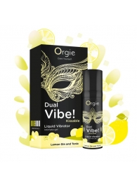 Съедобный жидкий вибратор Dual Vibe! со вкусом лимонного джина с тоником - 15 мл. - ORGIE - купить с доставкой в Армавире
