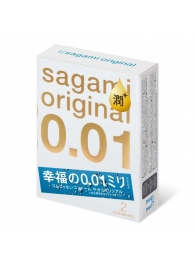Увлажнённые презервативы Sagami Original 0.01 Extra Lub - 2 шт. - Sagami - купить с доставкой в Армавире