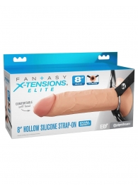 Полый страпон на ремнях 8’’ Hollow Silicone Strap-on - Pipedream - купить с доставкой в Армавире