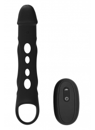 Черная насадка-удлинитель Vibrating Extender With Remote с вибрацией - Dream Toys - в Армавире купить с доставкой