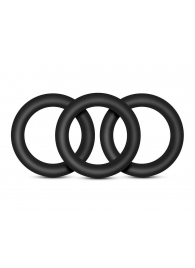 Набор из 3 черных эрекционных колец Black Small Penis Rings - Blush Novelties - в Армавире купить с доставкой