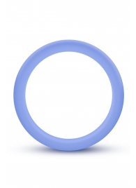 Голубое люминесцентное кольцо Silicone Glo Cock Ring - Blush Novelties - в Армавире купить с доставкой