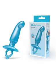 Голубая анальная пробка для массажа простаты Hither Silicone Prostate Plug - 14,3 см. - b-Vibe - в Армавире купить с доставкой