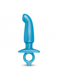 Голубая анальная пробка для массажа простаты Hither Silicone Prostate Plug - 14,3 см. - b-Vibe - в Армавире купить с доставкой
