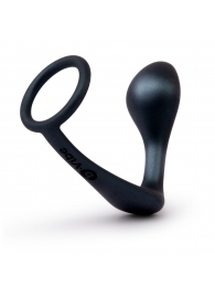 Черное эрекционное кольцо со стимулятором простаты Ringer Cock Ring   Plug - b-Vibe - в Армавире купить с доставкой