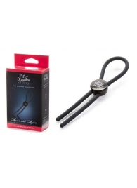Тёмно-серое эрекционное кольцо с зажимом Again and Again Adjustable Cock Ring - Fifty Shades of Grey - в Армавире купить с доставкой