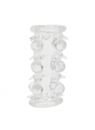 Прозрачная насадка на пенис с шипами и бугорками JELLY JOY LUST CLUSTER CLEAR - Dream Toys - в Армавире купить с доставкой