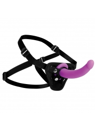Лиловый поясной страпон Navigator Silicone G-Spot Dildo with Harness - 17,8 см. - XR Brands - купить с доставкой в Армавире
