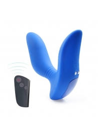 Синий вибромассажер простаты 3,5’’ Remote Control Curve P-spot Massager - 12 см. - Erokay - в Армавире купить с доставкой