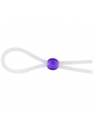 Прозрачное лассо с фиолетовой бусиной SILICONE COCK RING WITH BEAD LAVENDER - NMC - в Армавире купить с доставкой