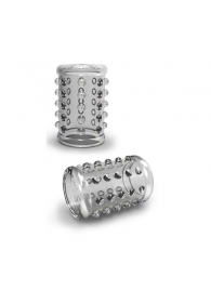 Прозрачная насадка на пенис с шишечками STAY HARD COCK SLEEVE 02 CLEAR - Blush Novelties - в Армавире купить с доставкой