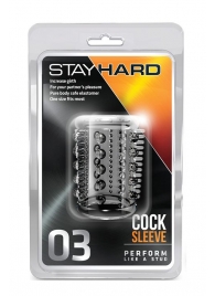 Прозрачная насадка с шипами и шишечками STAY HARD COCK SLEEVE 03 CLEAR - Blush Novelties - в Армавире купить с доставкой