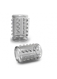 Прозрачная насадка с шипами и шишечками STAY HARD COCK SLEEVE 03 CLEAR - Blush Novelties - в Армавире купить с доставкой