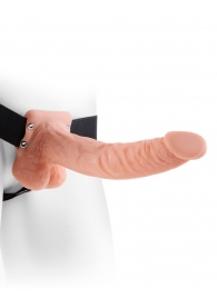 Полый страпон телесного цвета Hollow Strap-On with Balls - 24 см. - Pipedream - купить с доставкой в Армавире