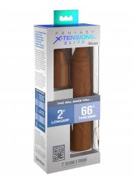 Коричневая насадка на член 2  Silicone X-tension - 20,3 см. - Pipedream - в Армавире купить с доставкой