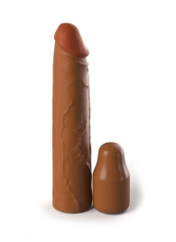 Коричневая насадка на член 2  Silicone X-tension - 20,3 см. - Pipedream - в Армавире купить с доставкой