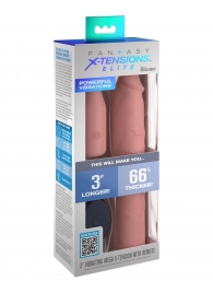 Телесная вибронасадка на член 3  Vibrating Mega X-tension with Remote - 22,9 см. - Pipedream - в Армавире купить с доставкой