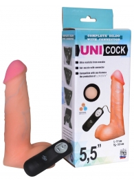 Фаллическая насадка Харнесс UNICOCK 5,5  с вибрацией - 17 см. - LOVETOY (А-Полимер) - купить с доставкой в Армавире