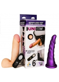 Вибрострапон с двумя насадками UniStrap - 18 и 18 см. - LOVETOY (А-Полимер) - купить с доставкой в Армавире