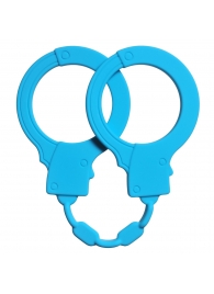 Голубые силиконовые наручники Stretchy Cuffs Turquoise - Lola Games - купить с доставкой в Армавире
