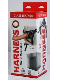 Насадка-фаллоимитатор на кожаных трусиках Harness Ultra Realistic 7  - 18 см. - LOVETOY (А-Полимер) - купить с доставкой в Армавире