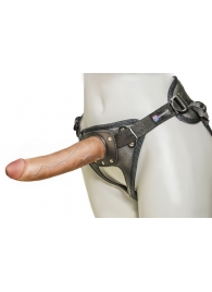 Насадка-фаллоимитатор на кожаных трусиках Harness Ultra Realistic 7  - 18 см. - LOVETOY (А-Полимер) - купить с доставкой в Армавире