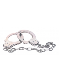 Наручники из металла с длинной цепочкой CHROME HANDCUFFS METAL HANDCUFFS W. KEY - NMC - купить с доставкой в Армавире