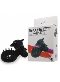 Чёрное эрекционное виброкольцо Sweet Ring с дельфинчиком - Baile - в Армавире купить с доставкой