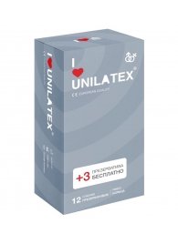 Презервативы с рёбрами Unilatex Ribbed - 12 шт. + 3 шт. в подарок - Unilatex - купить с доставкой в Армавире