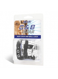 Утяжка на пенис на замочке Duo Cock And Ball Lock - BlueLine - купить с доставкой в Армавире