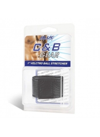 Чёрная утяжка на мошонку 1  Velcro Ball Stretcher - BlueLine - купить с доставкой в Армавире