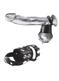 Утяжка на пенис и мошонку Cock Ring With 1.5  Ball Stretcher And Optional Weight Ring - BlueLine - купить с доставкой в Армавире
