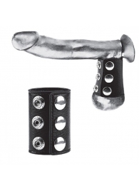 Утяжка на пенис на кнопочках 100% PVC STRAP WITH METAL SNAP - BlueLine - купить с доставкой в Армавире