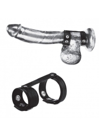 Утяжка на пенис с клёпками Duo Snap Cock And Ball Ring - BlueLine - купить с доставкой в Армавире