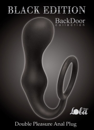 Чёрное эрекционное кольцо с анальной пробкой Double Pleasure Anal Plug - Lola Games - в Армавире купить с доставкой