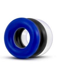 Набор из 3 разноцветных колец Stay Hard Donut Rings - Blush Novelties - в Армавире купить с доставкой