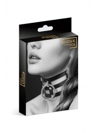 Чёрный тройной чокер с большим кольцом - Bijoux Pour Toi - купить с доставкой в Армавире