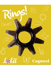 Чёрное эрекционное кольцо Rings Cogweel - Lola Games - в Армавире купить с доставкой