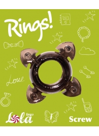 Чёрное эрекционное кольцо Rings Screw - Lola Games - в Армавире купить с доставкой