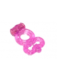 Розовое эрекционное кольцо Rings Treadle с подхватом - Lola Games - в Армавире купить с доставкой