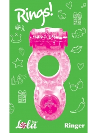 Розовое эрекционное кольцо с вибрацией Rings Ringer - Lola Games - в Армавире купить с доставкой