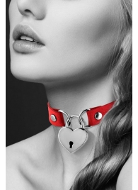 Красный чокер с замком в форме сердца - Bijoux Pour Toi - купить с доставкой в Армавире