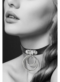 Черный чокер с двумя кольцами - Bijoux Pour Toi - купить с доставкой в Армавире