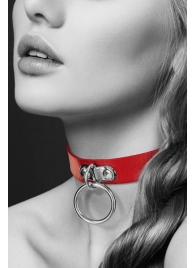 Красный узенький чокер с кольцом - Bijoux Pour Toi - купить с доставкой в Армавире