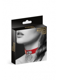 Красный узенький чокер с кольцом - Bijoux Pour Toi - купить с доставкой в Армавире