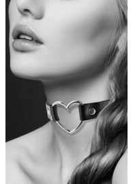 Чёрный чокер с кольцом в форме сердца - Bijoux Pour Toi - купить с доставкой в Армавире
