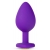 Фиолетовая анальная пробка Bling Plug Medium с золотистым стразом - 8,3 см. - Blush Novelties - купить с доставкой в Армавире